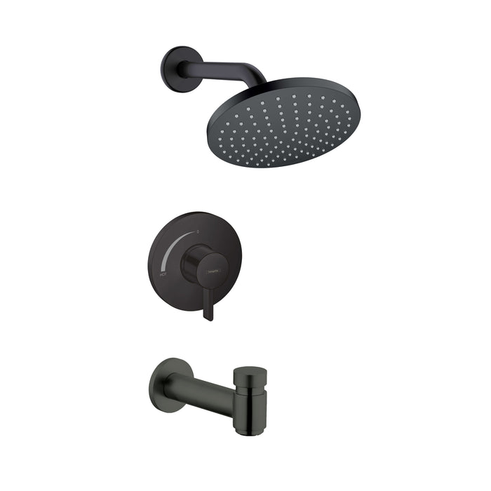 hansgrohe Vernis Blend Pressure Balance Tub/Shower Set, 1.5 GPM, matte black