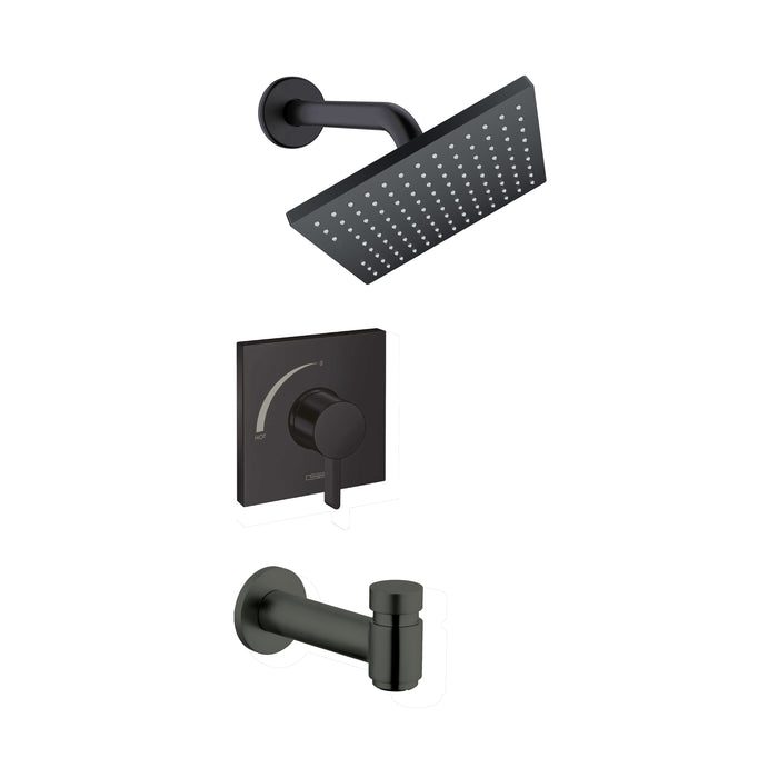 hansgrohe Vernis Blend Pressure Balance Tub/Shower Set, 1.75 GPM, matte black
