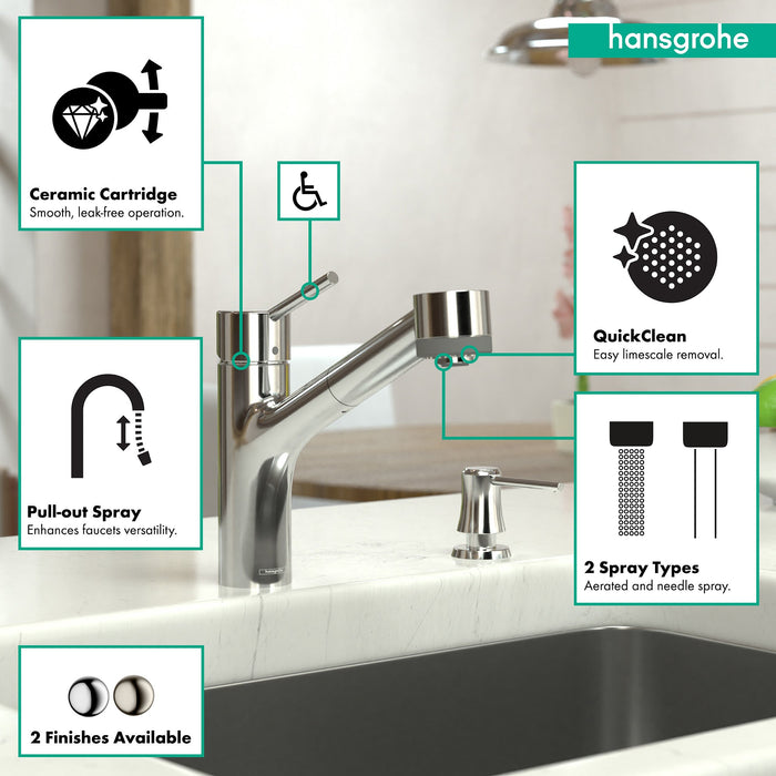 hansgrohe Talis S Kitchen Faucet, 2-Spray Pull-Out, 1.75 GPM, chrome - view 3