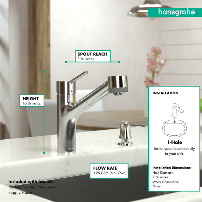 hansgrohe Talis S Kitchen Faucet, 2-Spray Pull-Out, 1.75 GPM, chrome - view 4