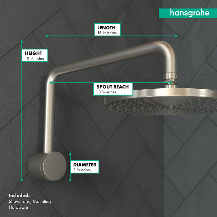 hansgrohe Raindance Showerarm, brushed nickel - view 3