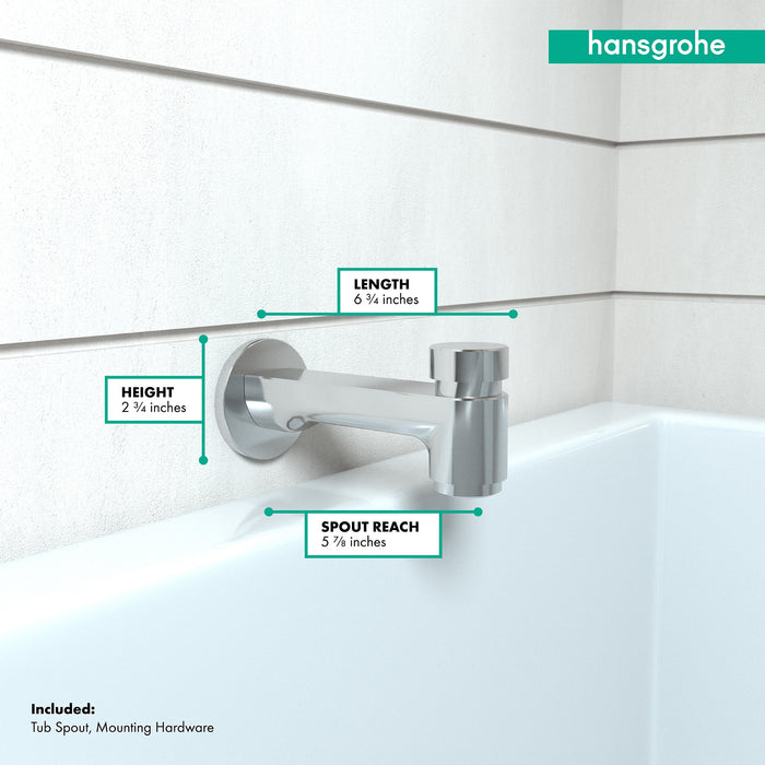 hansgrohe Metris S Tub Spout with Diverter, chrome - view 4