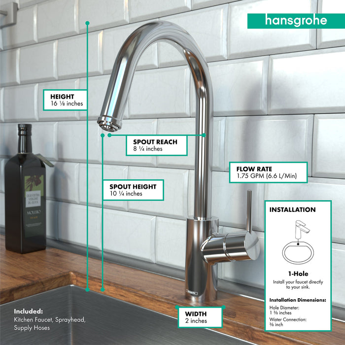 hansgrohe Talis S?? HighArc Kitchen Faucet, 1-Spray Pull-Down, 1.75 GPM, chrome - view 4