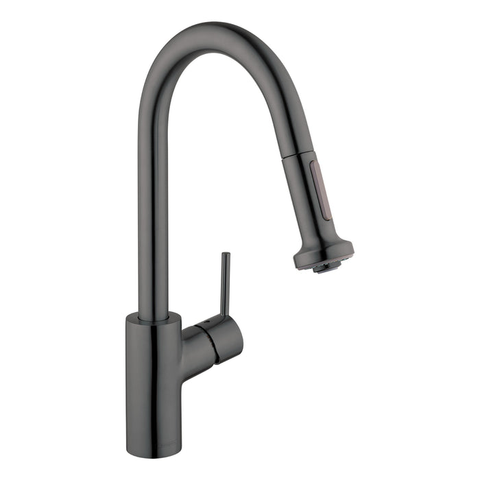 hansgrohe Talis S?? HighArc Kitchen Faucet, 2-Spray Pull-Down, 1.75 GPM, brushed black chrome