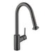 hansgrohe Talis S?? HighArc Kitchen Faucet, 2-Spray Pull-Down, 1.75 GPM, brushed black chrome