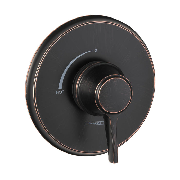 hansgrohe Ecostat Classic Pressure Balance Trim, Round, rubbed bronze