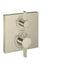 hansgrohe Ecostat Square Thermostatic Trim with Volume Control, brushed nickel