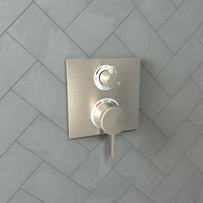 hansgrohe Ecostat Square Thermostatic Trim with Volume Control, brushed nickel - view 2