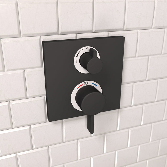 hansgrohe Ecostat Square Thermostatic Trim with Volume Control, matte black - view 2