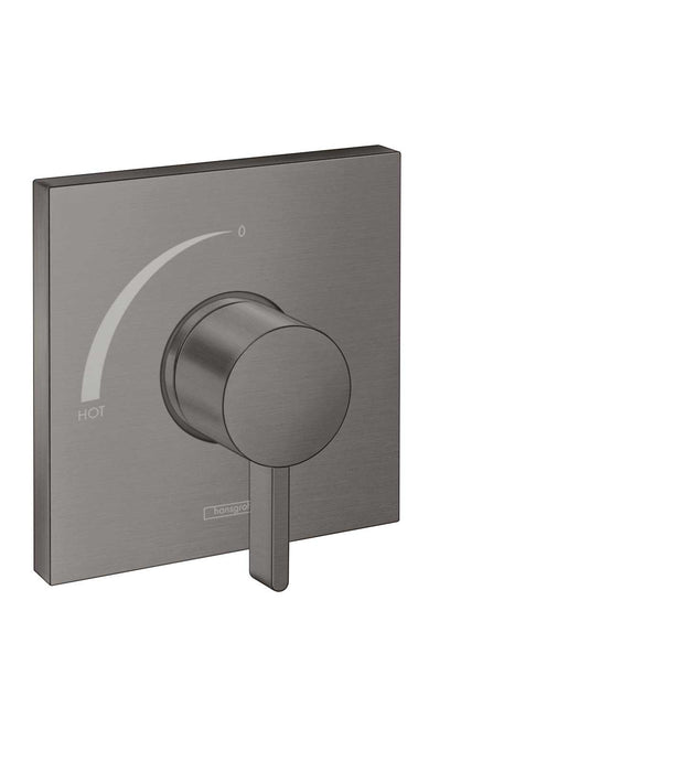 hansgrohe Ecostat Square Pressure Balance Trim, brushed black chrome