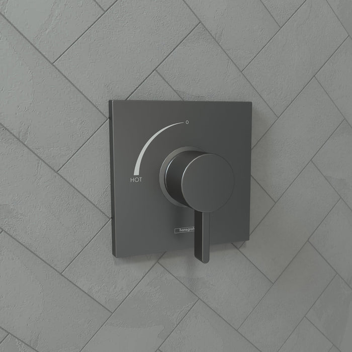 hansgrohe Ecostat Square Pressure Balance Trim, brushed black chrome - view 2