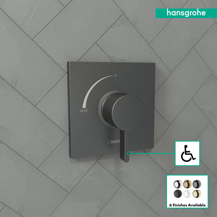 hansgrohe Ecostat Square Pressure Balance Trim, brushed black chrome - view 3