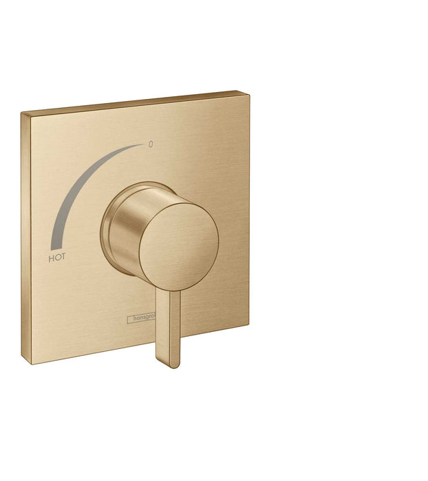 hansgrohe Ecostat Square Pressure Balance Trim, brushed bronze