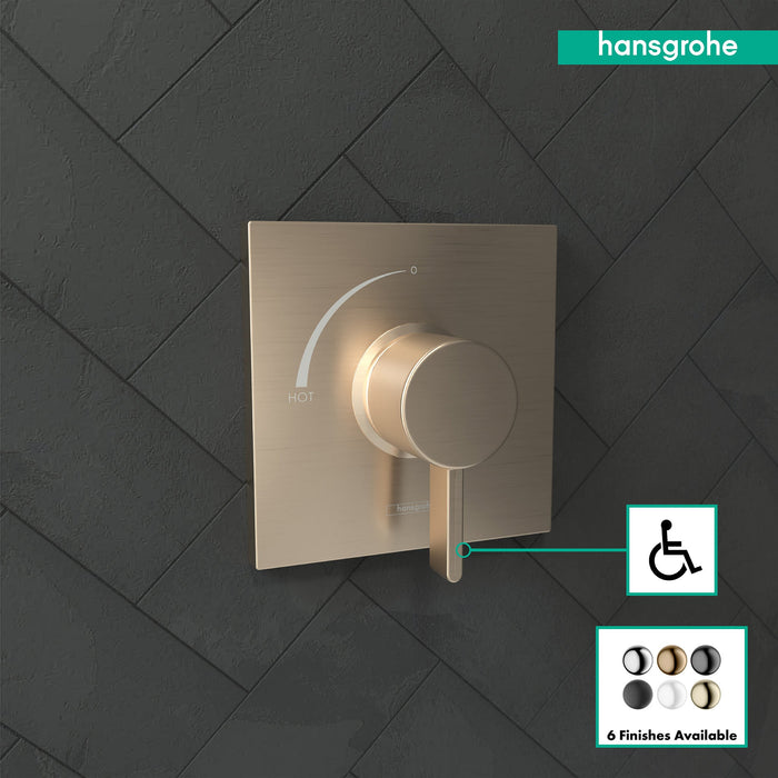 hansgrohe Ecostat Square Pressure Balance Trim, brushed bronze - view 3