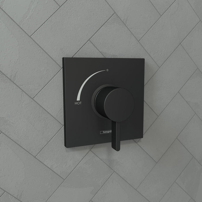hansgrohe Ecostat Square Pressure Balance Trim, matte black - view 2