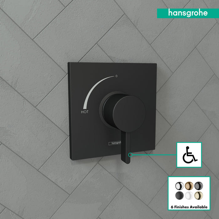 hansgrohe Ecostat Square Pressure Balance Trim, matte black - view 3