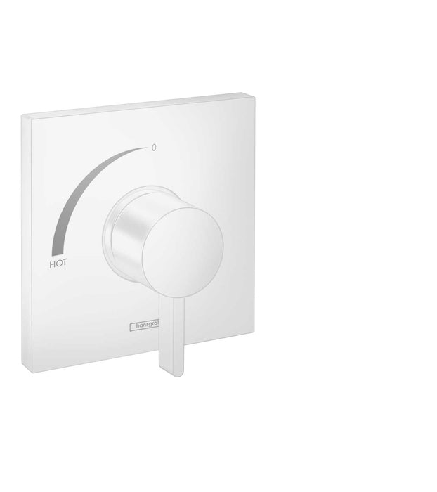 hansgrohe Ecostat Square Pressure Balance Trim, matte white