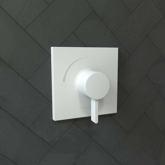 hansgrohe Ecostat Square Pressure Balance Trim, matte white - view 2
