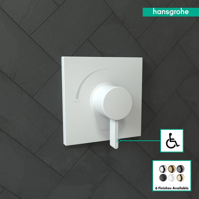 hansgrohe Ecostat Square Pressure Balance Trim, matte white - view 3