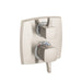 hansgrohe Ecostat Classic Thermostatic Trim with Volume Control, Square, brushed nickel