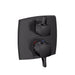 hansgrohe Ecostat Classic Thermostatic Trim with Volume Control and Diverter, Square, matte black