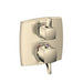 hansgrohe Ecostat Classic Thermostatic Trim with Volume Control and Diverter, Square, polished nickel