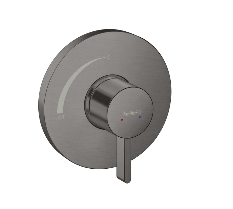 hansgrohe Ecostat S Pressure Balance Trim, brushed black chrome