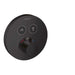 hansgrohe ShowerSelect S Thermostatic Trim for 2 Functions, Round, matte black