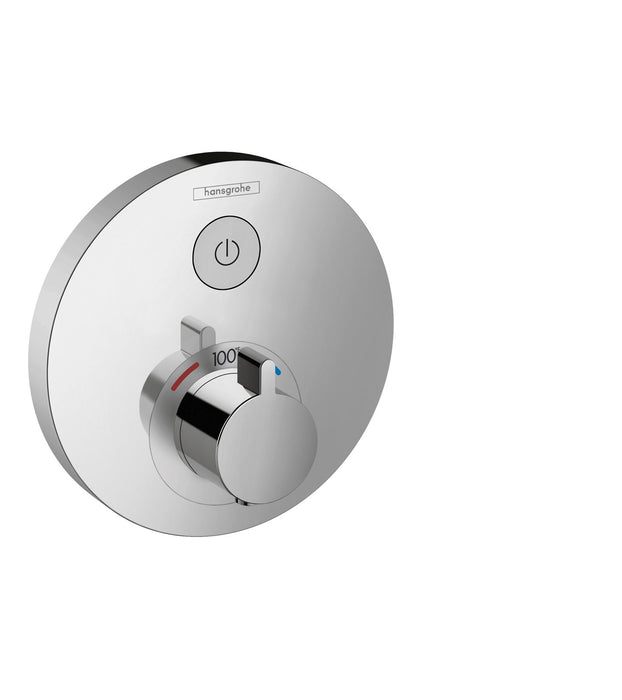 hansgrohe ShowerSelect S Thermostatic Trim for 1 Function, Round, chrome