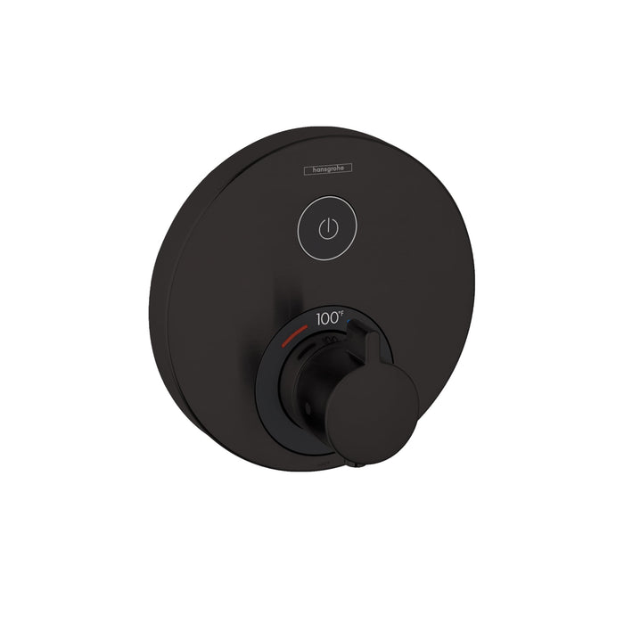 hansgrohe ShowerSelect S Thermostatic Trim for 1 Function, Round, matte black