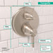 hansgrohe Ecostat Classic Thermostatic Trim with Volume Control, Round, brushed nickel - view 4