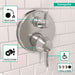 hansgrohe Ecostat Classic Thermostatic Trim with Volume Control, Round, chrome - view 3