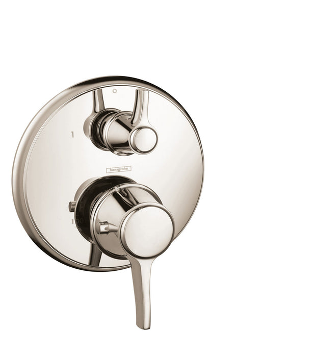 hansgrohe Ecostat Classic Thermostatic Trim with Volume Control, Round, polished nickel