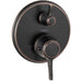 hansgrohe Ecostat Classic Thermostatic Trim with Volume Control, Round, rubbed bronze