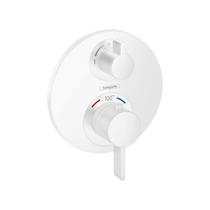 hansgrohe Ecostat S Thermostatic Trim with Volume Control, matte white
