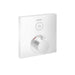 hansgrohe ShowerSelect Thermostatic Trim for 1 Function, Square, matte white