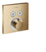 hansgrohe ShowerSelect Thermostatic Trim for 2 Functions, Square, brushed bronze