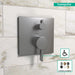 hansgrohe Ecostat Pressure Balance Trim Square with Diverter, brushed black chrome - view 3