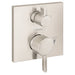 hansgrohe Ecostat Pressure Balance Trim Square with Diverter, brushed nickel