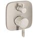 hansgrohe Ecostat Pressure Balance Trim Square with Diverter, brushed nickel