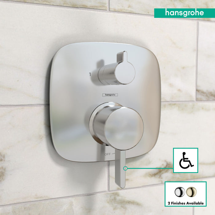 hansgrohe Ecostat Pressure Balance Trim Square with Diverter, chrome - view 3