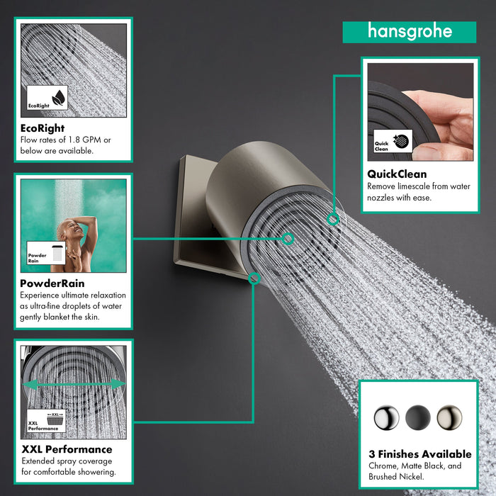 hansgrohe Pulsify S Showerhead 105 1-Jet, 2.5 GPM, brushed nickel - view 2