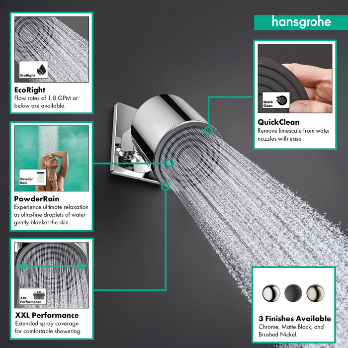 hansgrohe Pulsify S Showerhead 105 1-Jet, 1.75 GPM, chrome - view 2