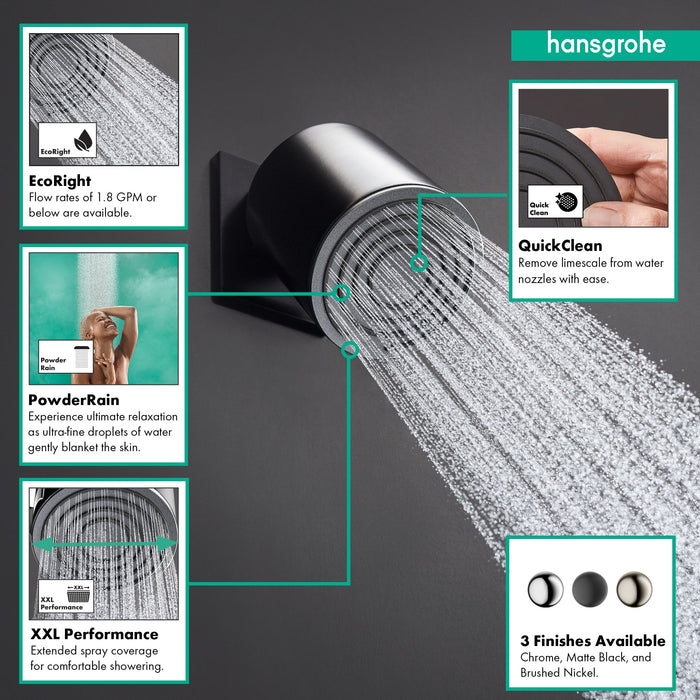 hansgrohe Pulsify S Showerhead 105 1-Jet, 1.75 GPM, matte black - view 2