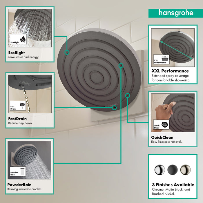 hansgrohe Pulsify S Showerhead 260 1-Jet, 2.5 GPM, brushed nickel - view 2