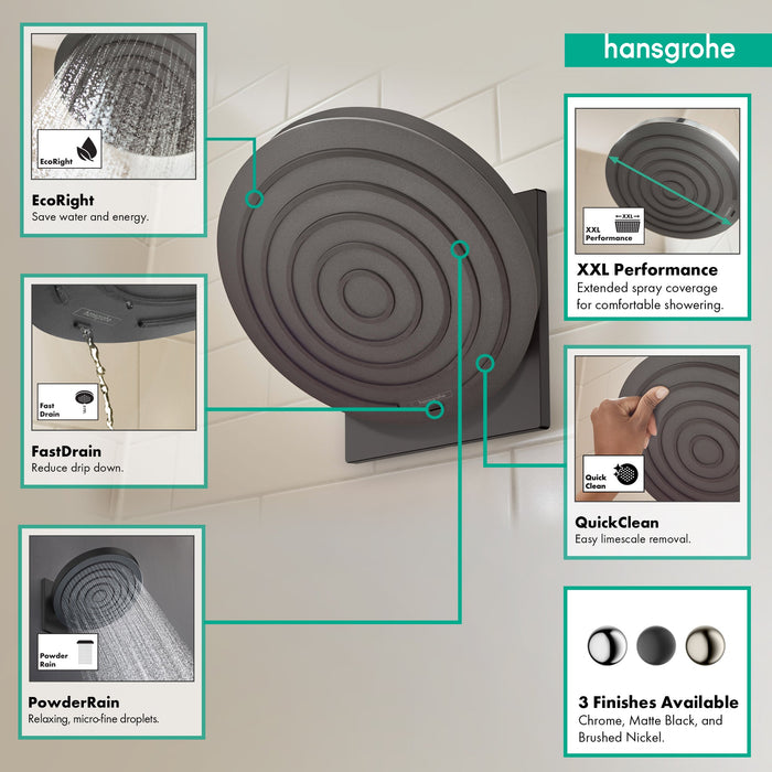 hansgrohe Pulsify S Showerhead 260 1-Jet, 1.75 GPM, matte black - view 2