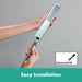hansgrohe Pulsify E Baton Handshower 100 1-Jet, 1.75 GPM, brushed nickel - view 6