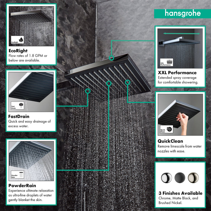 hansgrohe Pulsify E Showerhead 260 1-Jet, 2.5 GPM, chrome - view 2