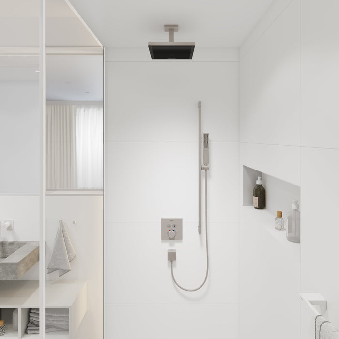 hansgrohe Pulsify E Extension Pipe for Ceiling Mount E, 4", brushed nickel - view 2