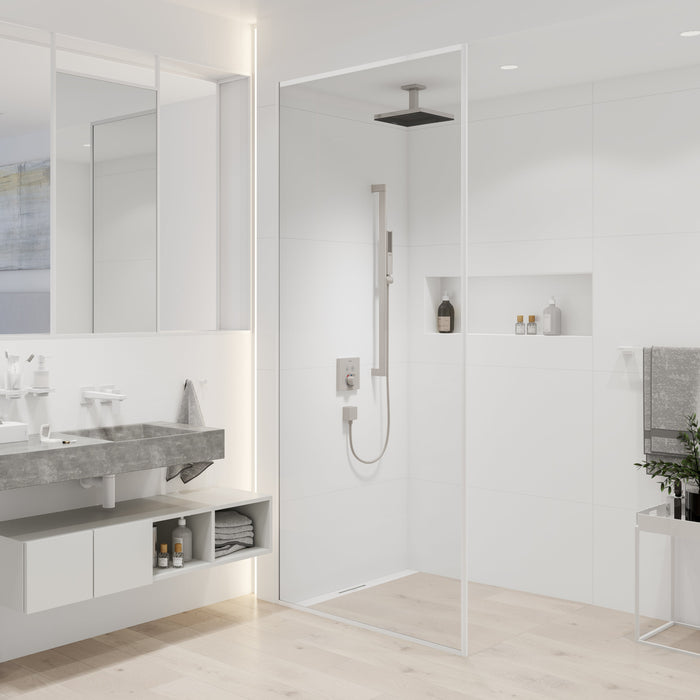 hansgrohe Pulsify E Extension Pipe for Ceiling Mount E, 4", brushed nickel - view 3